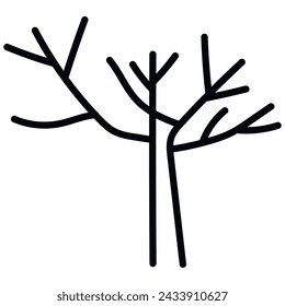 Icono de árbol de plantillas en blanco y negro. Símbolo de vector aislado sobre fondo blanco. Conjunto de iconos de línea plana de árboles. Plantas, diseño paisajístico. Concepto de idea de negocio.