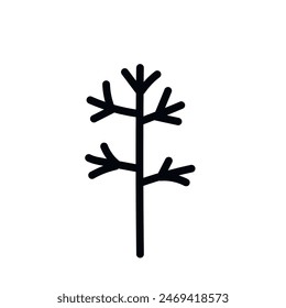 Black and white template tree icon. Vector symbol sign isolated on white background. Trees flat line icons set. Plants, landscape design. Business idea concept.