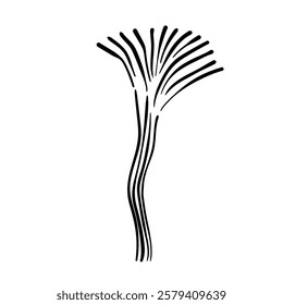 Black and white template tree icon. Vector symbol sign isolated on white background. Trees flat line icons set. Plants, landscape design. Business idea concept.
