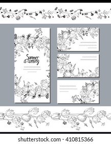 628 Floral Horizontal Border.vector Tulips Images, Stock Photos ...