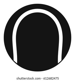 Black and white tennis ball icon. Simple illustration of black and white tennis ball vector icon for web