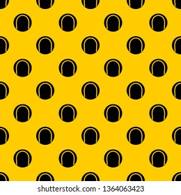 Black and white tennis ball pattern seamless vector repeat geometric yellow for any design