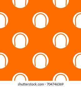 Black and white tennis ball pattern repeat seamless in orange color for any design. Vector geometric illustration