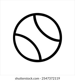 black and white tennis ball vector icon