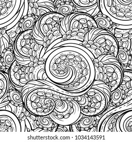 Black and white tentacles vector seamless pattern