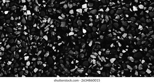 Black and white terrazzo texture seamless pattern abstract trendy luxury concept background	