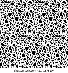 Patrón transparente de vectores Terrazzo blanco y negro. Excelente para diseño clásico de productos, tela, fondos, invitaciones, proyectos de diseño de envases. Diseño de patrones de superficie.