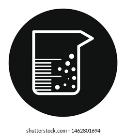 Black and white test tube icon vector illustration on white background 
