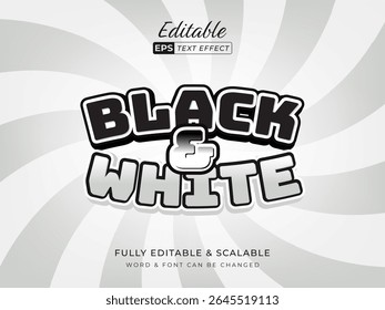 Black and White Text Effect. Modern and sleek style, perfect for graphic resources