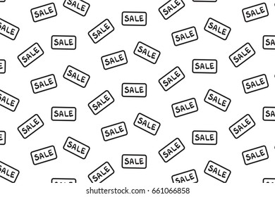 Black and white text sale backdrop modern vector simple editable pattern