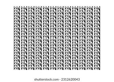 Black and White Textile Material with Greek Key Pattern