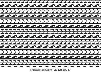 Black and White Textile Material with Greek Key Pattern