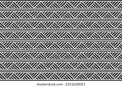 Black and White Textile Material with Greek Key Pattern