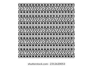 Black and White Textile Material with Greek Key Pattern