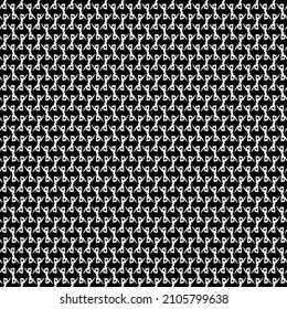 Patrón textil blanco y negro hecho de algunos signos o elementos decorativos abstractos. Diseño de bufanda.