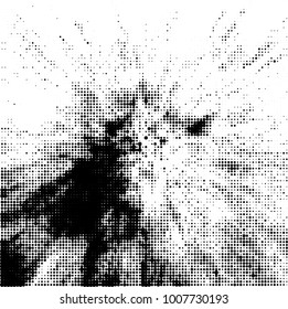 Black and white texture abstract halftone. Monochrome vector background of dots pattern
