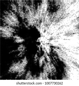 Black and white texture abstract halftone. Monochrome vector background of dots pattern