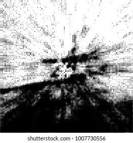 Black and white texture abstract halftone. Monochrome vector background of dots pattern
