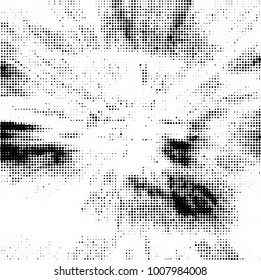 Black and white texture abstract halftone. Monochrome vector background of dots pattern