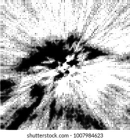 Black and white texture abstract halftone. Monochrome vector background of dots pattern