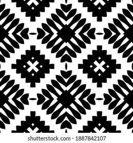  Black and white texture. Abstract seamless geometric pattern. 