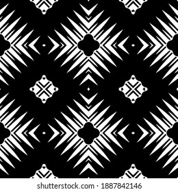  Black and white texture. Abstract seamless geometric pattern. 