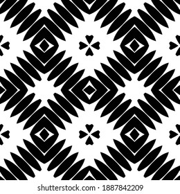  Black and white texture. Abstract seamless geometric pattern. 