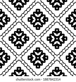  Black and white texture. Abstract seamless geometric pattern. 