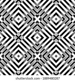  Black and white texture. Abstract seamless geometric pattern. 