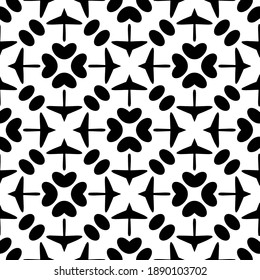  Black and white texture. Abstract seamless geometric pattern. 