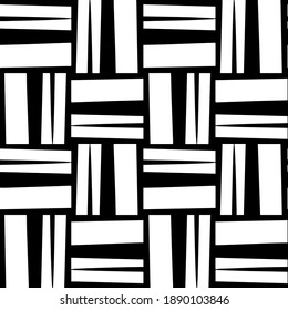  Black and white texture. Abstract seamless geometric pattern. 