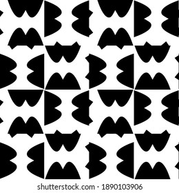  Black and white texture. Abstract seamless geometric pattern. 