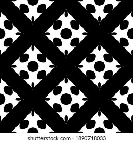  Black and white texture. Abstract seamless geometric pattern. 