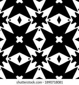  Black and white texture. Abstract seamless geometric pattern. 