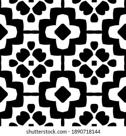  Black and white texture. Abstract seamless geometric pattern. 