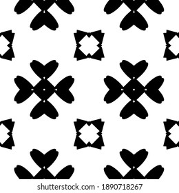  Black and white texture. Abstract seamless geometric pattern. 