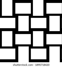  Schwarz-Weiß-Textur. Abstraktes, nahtloses geometrisches Muster. 