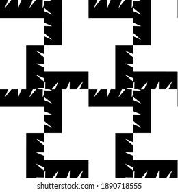  Black and white texture. Abstract seamless geometric pattern. 