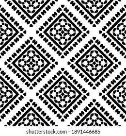  Black and white texture. Abstract seamless geometric pattern. 