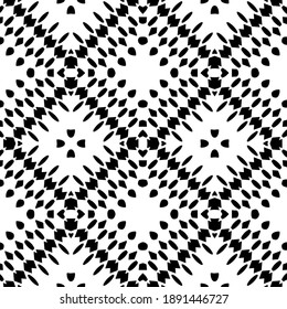  Black and white texture. Abstract seamless geometric pattern. 