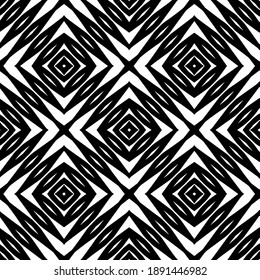  Black and white texture. Abstract seamless geometric pattern. 