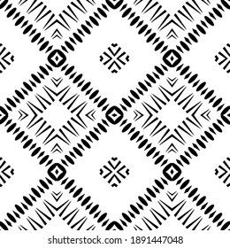  Black and white texture. Abstract seamless geometric pattern. 