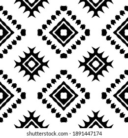  Black and white texture. Abstract seamless geometric pattern. 