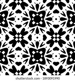  Black and white texture. Abstract seamless geometric pattern. 