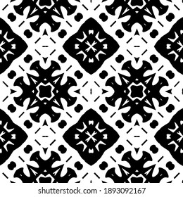  Black and white texture. Abstract seamless geometric pattern. 