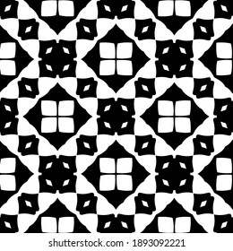  Black and white texture. Abstract seamless geometric pattern. 