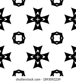  Black and white texture. Abstract seamless geometric pattern. 