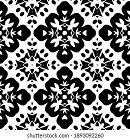  Black and white texture. Abstract seamless geometric pattern. 