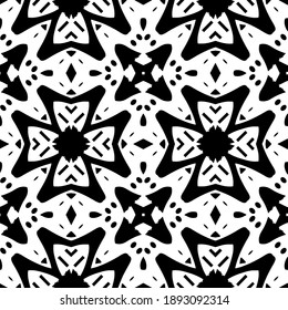  Black and white texture. Abstract seamless geometric pattern. 