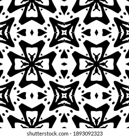  Black and white texture. Abstract seamless geometric pattern. 